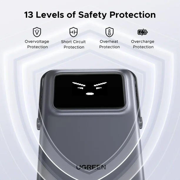UGREEN Uno Magnetic Wireless Power Bank 5000mAh [B] - بطارية متنقلة - ماغ سيف + ستاند - يوجرين - قوه 20 واط - سعة 5000 ملي امبير - كفالة 12 شهر