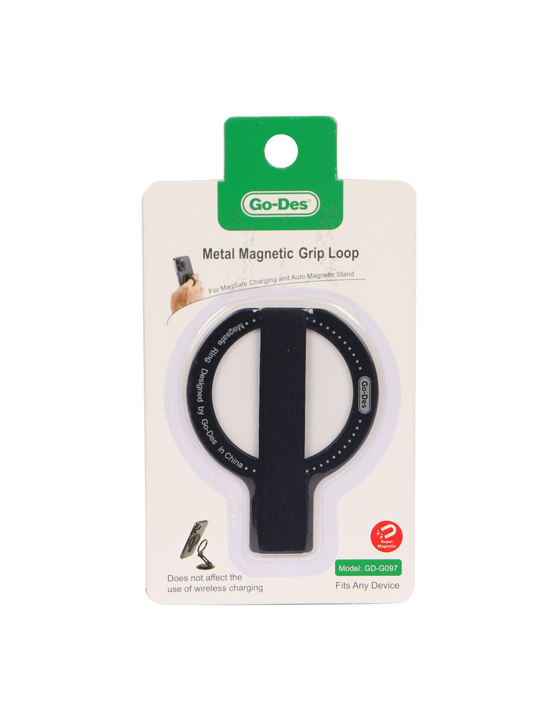 GD-G097 METAL MAGNETIC GRIP LOOP/ Black[H] - مسكة دائريه مغناطيس وستاند + ماغ سيف