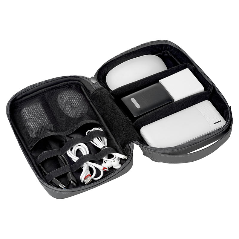 HOCO-GM106 Multifunction Digital Accessories Storage Bag - Gray -  حقيبة منظمة - لمستلزمات الهاتف والكمبيوتر