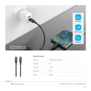 PAWA 3A USB-C TO USB-C Quick Charging - 1.2m - Black -  سلك شحن - باوا - تايب سي الي  تايب سي - طول 1.2 متر - قوة 60 واط - كفالة 12 شهر