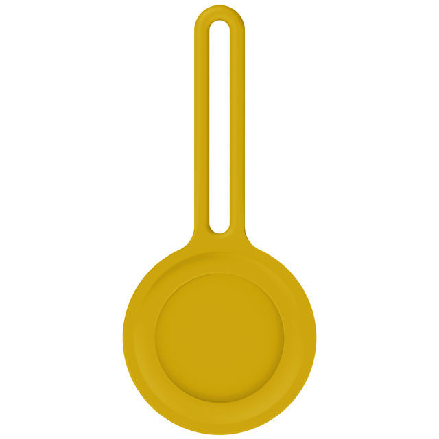 Apple Airtags Silicone Keychain Hang Tags Keyring Case - Yellow - كفر ميدالية ابل ايرتاغ
