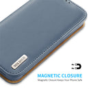 DUCIS Hivo Series Leather Wallet Case - Blue - كفر جلد مع محفظة - حماية عالية - ماغ سيف