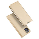 DUX DUCIS Skin Pro Folio Case - Gold - كفر جلد مع محفظة - حماية عالية - ستاند بالعرض