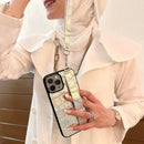 Dana Silver Leather Case with Card Slot and Strap - كفر مع مسكة شريطة ومكان للبطاقات وخيط علاقة