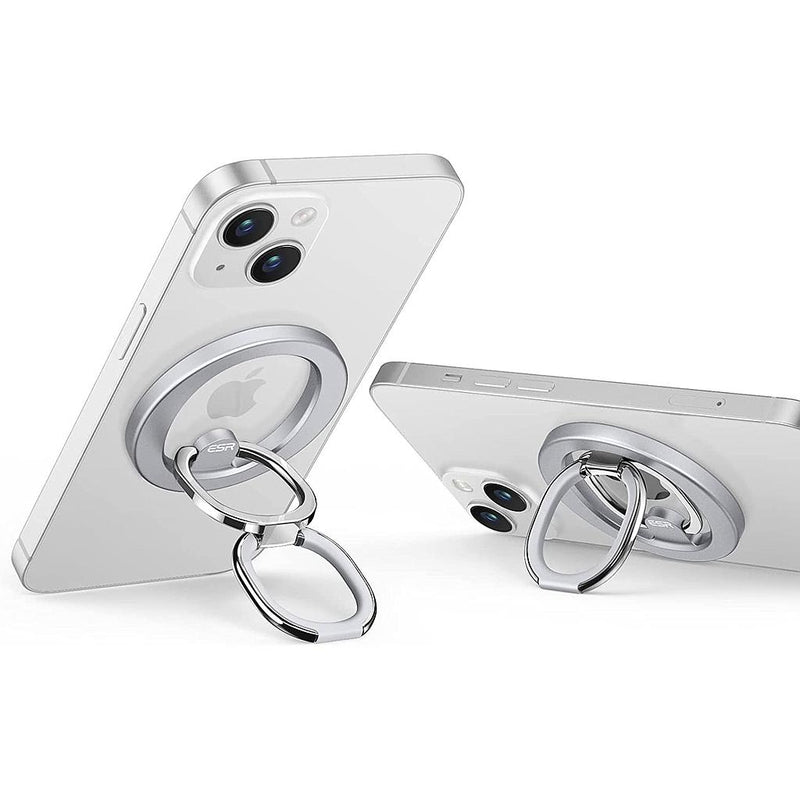 ESR HaloLock Ring Stand - Silver [V] - مسكة خاتم - مغناطيس وستاند - خاصية الماغ سيف لاجهزة الايفون 12 و 13 و 14 و 15
