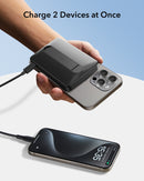 ESR Power Bank 10000mAh Qi2 MagSlim Kickstand Black [V] - بطارية متنقلة ماغ سيف ستاند نحيفة + شحن سماعة ابل - منفذ تايب سي - سعة 10000 ملي أمبير - كفالة 24 شهر