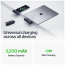 Statik Snap-N-Charge Power Bank 3200mAh - Universal USB-C, Lightning & Micro USB Magnetic Tips V3 Black -  بطارية متنقلة - مع شاحن تايب سي + شاحن ايفون + شاحن ميكرو - سعة 3200 ملي امبير - لأجهزة الاندرويد والايفون - كفالة 12شهر