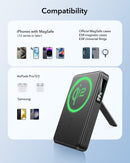 ESR Power Bank 10000mAh Qi2 MagSlim Kickstand Black [V] - بطارية متنقلة ماغ سيف ستاند نحيفة + شحن سماعة ابل - منفذ تايب سي - سعة 10000 ملي أمبير - كفالة 24 شهر