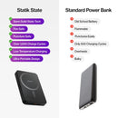 Statik MagSafe Power Bank with Semi-Solid Electrolyte Technology V2 5000mAh Black [V] - بطارية متنقلة ماغ سيف نحيفة + شحن سماعة ابل - منفذ تايب سي - سعة 5000 ملي أمبير - كفالة 24 شهر