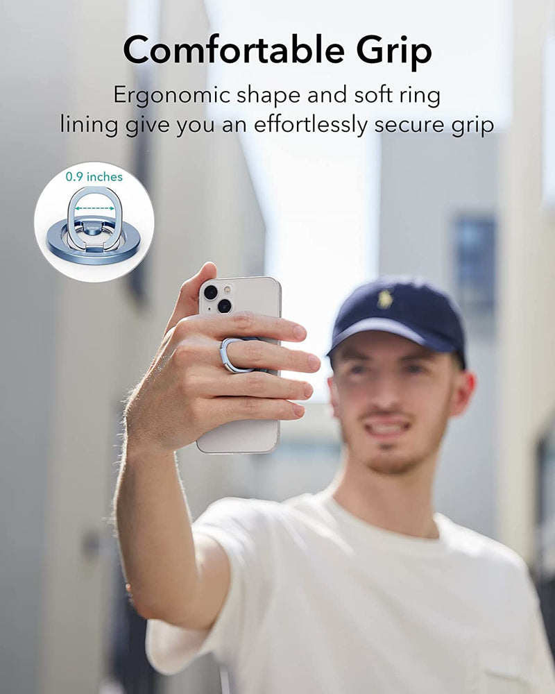ESR HaloLock Ring Stand - Sierra Blue [V] - مسكة خاتم - مغناطيس وستاند - خاصية الماغ سيف لاجهزة الايفون 12 و 13 و 14 و 15