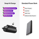 Statik Snap-N-Charge Power Bank 3200mAh - Universal USB-C, Lightning & Micro USB Magnetic Tips V3 Black -  بطارية متنقلة - مع شاحن تايب سي + شاحن ايفون + شاحن ميكرو - سعة 3200 ملي امبير - لأجهزة الاندرويد والايفون - كفالة 12شهر
