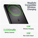 Statik MagSafe Power Bank with Semi-Solid Electrolyte Technology V2 5000mAh Black [V] - بطارية متنقلة ماغ سيف نحيفة + شحن سماعة ابل - منفذ تايب سي - سعة 5000 ملي أمبير - كفالة 24 شهر