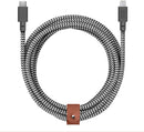 Native Union Belt Cable USB-C to Lightning 3M - Zebra -USB-C [V] - سلك شحن ايفون - نيتف يونيون - مقاوم للقطع - 3 متر - كفالة 5 سنوات