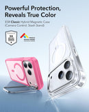 ESR iPhone 17 Pro / 17 ProMax HaloLock Classic Hybrid Case with Stash Stand (Camera Control Button) Case - Frosted Pink [V] - كفر حماية عالية - ماغ سيف - ستاند
