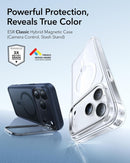 ESR iPhone 17 Pro / 17 ProMax HaloLock Classic Hybrid Case with Stash Stand (Camera Control Button) Case - Frosted Blue [V] - كفر حماية عالية - ماغ سيف - ستاند