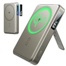 ESR Power Bank 10000mAh Qi2 MagSlim Kickstand Titanium [V] - بطارية متنقلة ماغ سيف ستاند نحيفة + شحن سماعة ابل - منفذ تايب سي - سعة 10000ملي أمبير - كفالة 24 شهر
