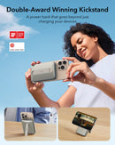 ESR Power Bank 10000mAh Qi2 MagSlim Kickstand Titanium [V] - بطارية متنقلة ماغ سيف ستاند نحيفة + شحن سماعة ابل - منفذ تايب سي - سعة 10000ملي أمبير - كفالة 24 شهر