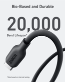 Anker 544 USB-C to USB-C Cable 140W (Bio-Based) - 1.8m - Black [D] - سلك شحن - انكر - تايب سي الى تايب سي - طول 180 سم - كفالة 18 شهر