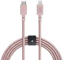 Native Union Belt Cable USB-C to Lightning 3M - Rose - USB-C [V] - سلك شحن ايفون - نيتف يونيون - مقاوم للقطع - 3 متر - كفالة 5 سنوات