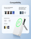 ESR Power Bank 10000mAh Qi2 MagSlim Kickstand White [V] - بطارية متنقلة ماغ سيف ستاند نحيفة + شحن سماعة ابل - منفذ تايب سي - سعة 10000ملي أمبير - كفالة 24 شهر