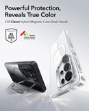 ESR Galaxy S26 Ultra Classic Hybrid Stash Stand Case - Clear Black [V] -  S26 كفر جلاجسي  - حماية عالية - ماغ سيف - شفاف - مع ستاند صوب الكاميرا - سامسونج ألتر
