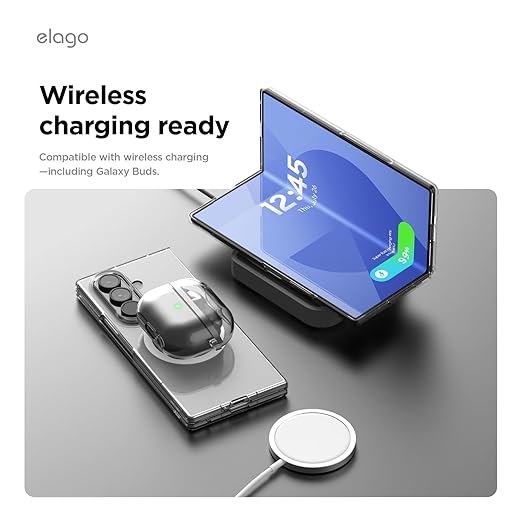 Elago Samsung Galaxy Z Fold 7 Magnetic Clear Case [V] - كفر سامسونج  - حماية عالية - ماغ سيف - شفاف