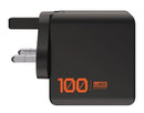 UAG Wall Charger SRGE 100W 3Port WW Black [V] - شاحن حائط دولي - 3منافذ للشحن الذكي والسريع - قوة 100 واط - كفالة 12 شهر