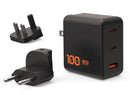 UAG Wall Charger SRGE 100W 3Port WW Black [V] - شاحن حائط دولي - 3منافذ للشحن الذكي والسريع - قوة 100 واط - كفالة 12 شهر