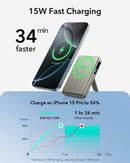 ESR Power Bank 10000mAh Qi2 MagSlim Kickstand Titanium [V] - بطارية متنقلة ماغ سيف ستاند نحيفة + شحن سماعة ابل - منفذ تايب سي - سعة 10000ملي أمبير - كفالة 24 شهر