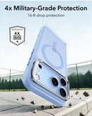 ESR iPhone 18 Pro Max/17 Pro Max Classic Hybrid Magnetic Case (Camera Control,Stash Stand) Frosted Light Blue [V] - كفر حماية عالية - ماغ سيف - ستاند