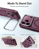 ESR iPhone 18 Pro Max/17 Pro Max Classic Hybrid Magnetic Case (Camera Control,Stash Stand) Frosted Red [V] - كفر حماية عالية - ماغ سيف - ستاند