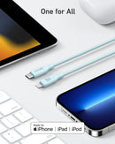 Anker 542 USB-C to Lightning (Bio-Based) - 1.8m/6ft - Blue [D] - سلك شحن ايفون تايب سي - انكر - طول 180 سم - كفالة 18 شهر