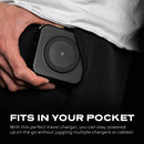 Statik SmartCharge 5-in-1 Travel Charger Power Bank - Black [V] - شاحن حائط دولي - 5 في 1 - باور بانك سعة 10000 - سلك شحن ايفون + سلك شحن تايب سي - شاشه رقمية - شاحن لاسلكي ماغ سيف - 2 فتحتين للشحن السريع - كفاله 12 شهر