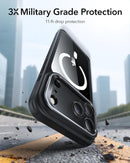 ESR iPhone 17 Pro / 17 ProMax HaloLock Classic Hybrid Case with Stash Stand (Camera Control Button) Case - Clear Black [V] - كفر حماية عالية - ماغ سيف - ستاند