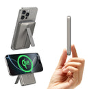 ESR Power Bank 5000mAh Qi2 MagSlim Kickstand Titanium [V] - بطارية متنقلة ماغ سيف ستاند نحيفة + شحن سماعة ابل - منفذ تايب سي - سعة 5000 ملي أمبير - كفالة 24 شهر