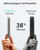 ESR Power Bank 5000mAh Qi2 MagSlim Kickstand Titanium [V] - بطارية متنقلة ماغ سيف ستاند نحيفة + شحن سماعة ابل - منفذ تايب سي - سعة 5000 ملي أمبير - كفالة 24 شهر
