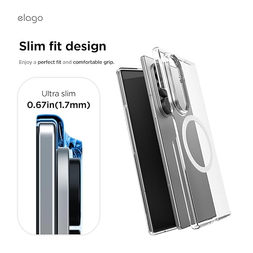 Elago Samsung Galaxy Z Fold 7 Magnetic Clear Case [V] - كفر سامسونج  - حماية عالية - ماغ سيف - شفاف