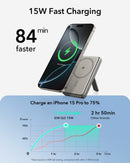 ESR Power Bank 5000mAh Qi2 MagSlim Kickstand Titanium [V] - بطارية متنقلة ماغ سيف ستاند نحيفة + شحن سماعة ابل - منفذ تايب سي - سعة 5000 ملي أمبير - كفالة 24 شهر