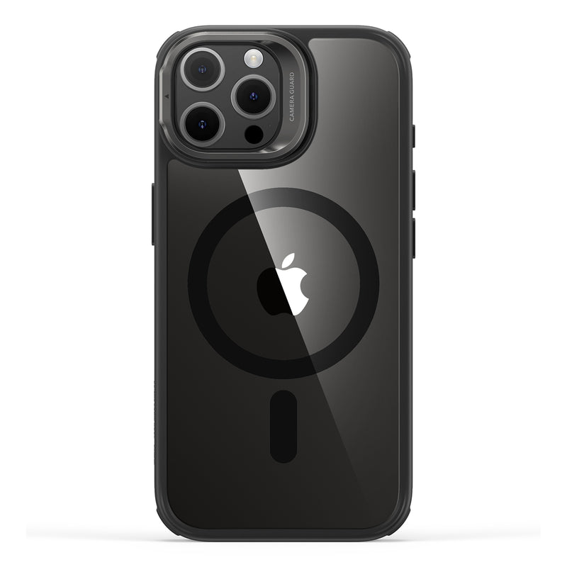 ESR iPhone Classic Hybrid Case with Stash Stand 15Pro /15Pro max- (HaloLock) Clear Black [V]   كفر حماية عالية - ماغ سيف - ستاند - شفاف أسود