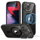 ESR iPhone Classic Hybrid Case with Stash Stand 15Pro /15Pro max- (HaloLock) Clear Black [V]   كفر حماية عالية - ماغ سيف - ستاند - شفاف أسود