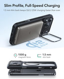 ESR iPhone 17 Pro / 17 ProMax HaloLock Classic Hybrid Case with Stash Stand (Camera Control Button) Case - Clear Black [V] - كفر حماية عالية - ماغ سيف - ستاند