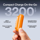 Statik Snap-N-Charge Power Bank 3200mAh - Universal USB-C, Lightning & Micro USB Magnetic Tips V3 Orange -  بطارية متنقلة - مع شاحن تايب سي + شاحن ايفون + شاحن ميكرو - سعة 3200 ملي امبير - لأجهزة الاندرويد والايفون - كفالة 12شهر