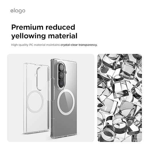 Elago Samsung Galaxy Z Fold 7 Magnetic Clear Case [V] - كفر سامسونج  - حماية عالية - ماغ سيف - شفاف