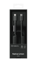 Native Union POP CABLE XL type C-C 2.4M 60W - Black  [V] - سلك شحن تايب سي - نيتف يونيون - قوة 60 واط - مقاوم للقطع - 2.4 متر - كفالة 12 شهر