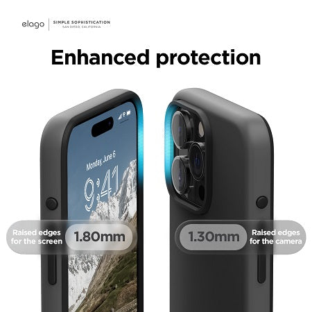 Elago iPhone 15 Pro 15 Pro Max Magsafe Glide Case - Dark Gray / Black [V] كفر ايفون 15برو/15برو ماكس  مع ماجسيف