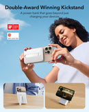 ESR Power Bank 10000mAh Qi2 MagSlim Kickstand White [V] - بطارية متنقلة ماغ سيف ستاند نحيفة + شحن سماعة ابل - منفذ تايب سي - سعة 10000ملي أمبير - كفالة 24 شهر