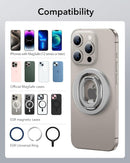 ESR HaloLock Ring Stand - Natural Titanium [V] - مسكة خاتم - مغناطيس وستاند - خاصية الماغ سيف لاجهزة الايفون 12 و 13 و 14 و 15