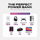 Statik SmartCharge 5-in-1 Travel Charger Power Bank - Black [V] - شاحن حائط دولي - 5 في 1 - باور بانك سعة 10000 - سلك شحن ايفون + سلك شحن تايب سي - شاشه رقمية - شاحن لاسلكي ماغ سيف - 2 فتحتين للشحن السريع - كفاله 12 شهر