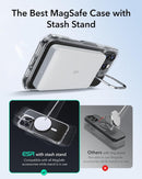 ESR iPhone 16 Pro Max Classic Hybrid (HaloLock) with Stash Stand Case - Clear [V] - كفر حماية عالية - ماغ سيف - ستاند