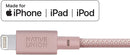 Native Union Belt Cable XL - USB A to Lightning 3M - Rose [V] - سلك شحن ايفون - نيتف يونيون - مقاوم للقطع - 3 متر - كفالة 12 شهر